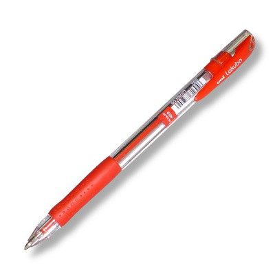 Ручка шариковая 0,7 мм красная Uni Lakubo SG-100 грип-зона, прозрачн. корпус