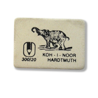 Ластик KOH-I-NOOR Elephant, 45*32*12 мм, каучук, мягкий, прямоугольный, белый