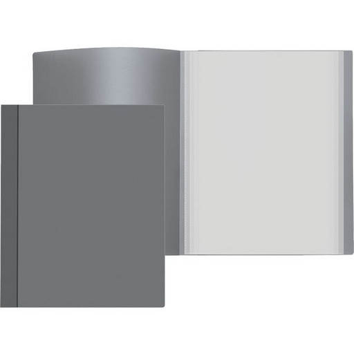 Папка с 40 файлами А4, 500/30 мкм, "песок", серая, Attomex