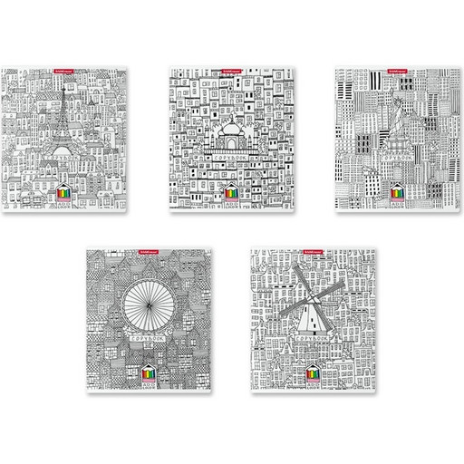 Тетрадь А5, клетка, 48 л., на скобе, 60 г/м², Erich Krause Add Color_Voyage 49634_5 дизайнов Тетрадь А5, клетка, 48 л., на скобе, 60 г/м², Erich Krause Add Color_Voyage 49634_5 дизайнов