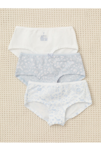 Трусы/ уп голубой, белый, волшебный сад