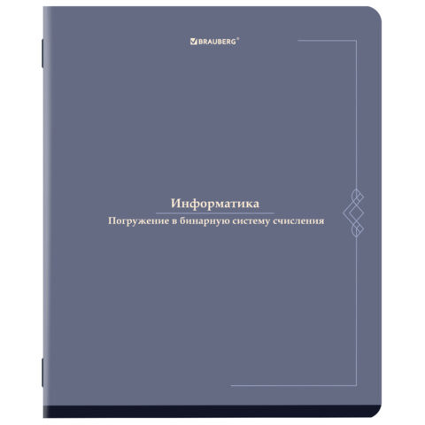 Тетрадь предметная VINTAGE 48 л., SoftTouch, ИНФОРМАТИКА, клетка, подсказ, BRAUBERG, 405154