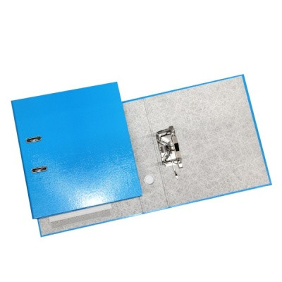 Папка–регистратор с арочным механизмом ErichKrause Neon, А4, 70 мм, т/карман, картон "лен", голубой