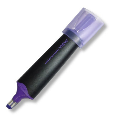 Текстовыделитель UNI Promark View, фиолетовый, 1-5 мм, вращающийся клиновидный ПУ, оптический прицел