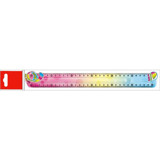 Линейка пластиковая "deVENTE. Rainbow Flex " 30 см,  полупрозрачная радужная*