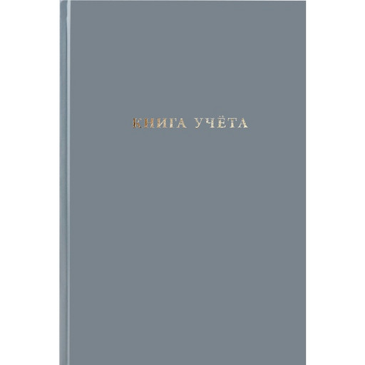 Книга учета 96 л., клетка, Prof-Press Серый, тисн. фольгой