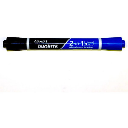 Маркер для м/м доски двухсторонний 1,0-3,0 мм, черный/синий Luxor Duorite, пулевидный ПУ