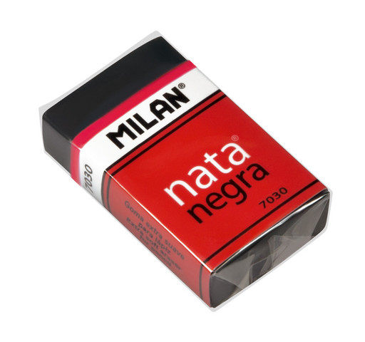 "Milan" Прямоугольный мягкий ластик nata 7030 3,9 х 2,4 х 1 см 30 шт. CPM7030CF черный