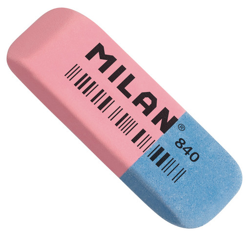 "Milan" Ластик скошенный 840 двойного назначения 5,2 х 1,9 х 0,8 см 40 шт. CCM840RA розово-голубой