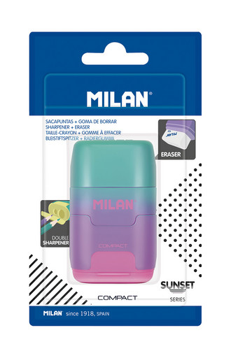 "Milan" Точилка пластиковая COMPACT Sunset в блистере СК/Распродажа сиренево-розовый BYM10423