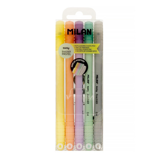 "Milan" Набор линеров SWAY Fineliner Pastel 5 цв. 14 шт. в картонной упаковке 06180414PS