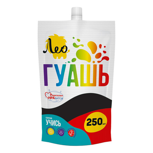 Краска гуашь "Лео" "Учись" группа 1 дой-пак с штуцером LGD-250 250 мл