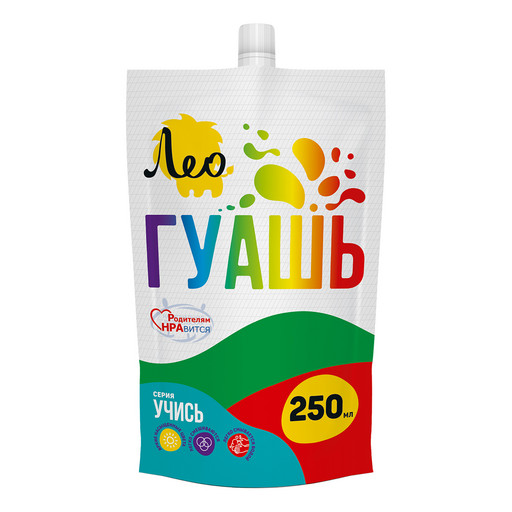 Краска гуашь "Лео" "Учись" группа 2 дой-пак с штуцером LGD-250 250 мл