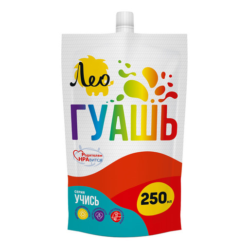 Краска гуашь "Лео" "Учись" группа 3 дой-пак с штуцером LGD-250 250 мл