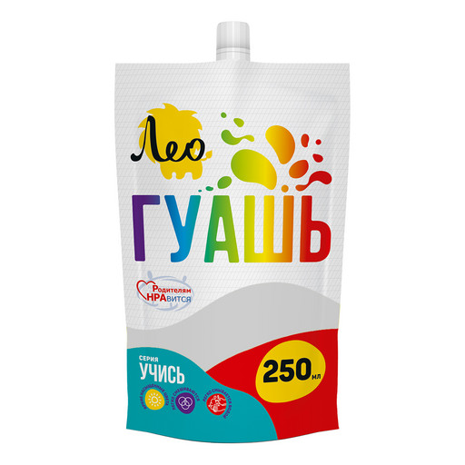 Краска гуашь "Лео" "Учись" группа 4 дой-пак с штуцером LGD-250 250 мл