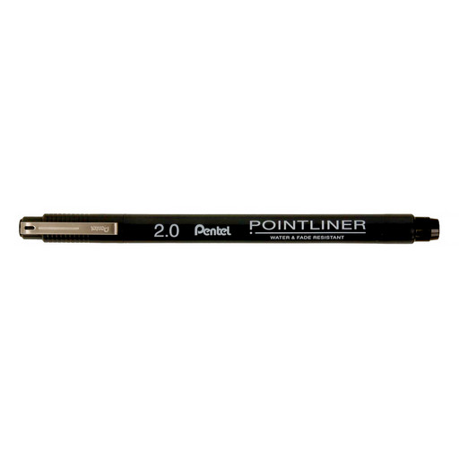 "Pentel" Линер Pointliner Calligraphy 2 мм 12 шт. S20P-C20A черные чернила