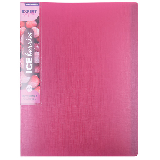 "Expert Complete" Trend ICEberries Папка с вкладышами 60 л. A4 700 мкм 25 мм лён 1 шт. брусника EC211820070