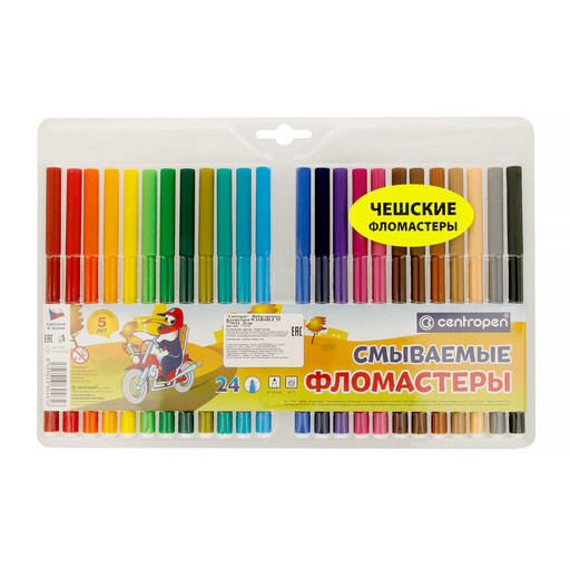 "Centropen" Набор цветных фломастеров WASHABLE TP 7790/24 24 цв 7790/24