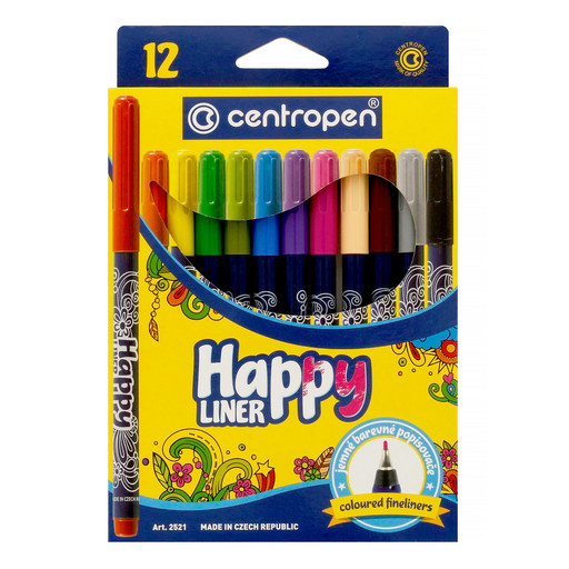 "Centropen" Набор линеров HAPPY LINER KK 2521/12 0.3 мм 12 цв. синий