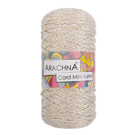 Пряжа ARACHNA "Cord Mini Lurex" 90% полиэфир, 10% люрекс 3 шт. х 75 г ± 10 г 200 м ± 10 м