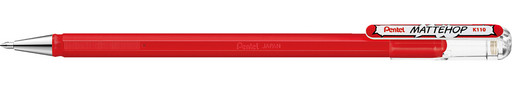 "Pentel" Ручка гелевая с супер укрывистыми чернилами Mattehop K110-VBX цвет чернил: красный