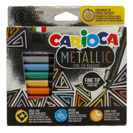 "Carioca" Набор перманентных маркеров FineMarker 6 мм 8 цв. 8 шт. перо круглое 43162