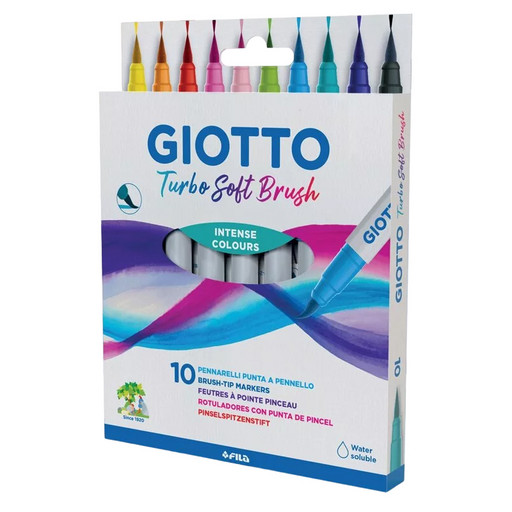 "Giotto" TURBO SOFT BRUSH Фломастеры- кисточка 10 цв F426800