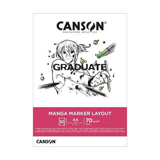 "Canson" Альбом для маркеров Graduate MARKER 70 г/м2 50 л. A4 21 х 29.7 см C31250P024