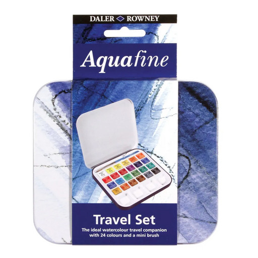 Краска акварель "Daler Rowney" набор AQUAFINE TRAVEL в металлической упаковке 24 цв.