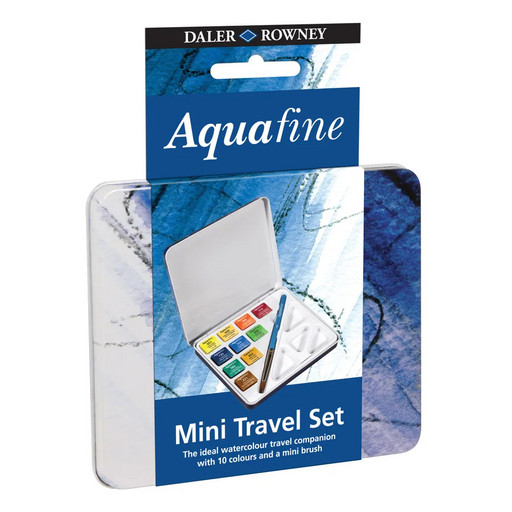Краска акварель "Daler Rowney" набор AQUAFINE TRAVEL в металлической упаковке 10 цв. 131900910