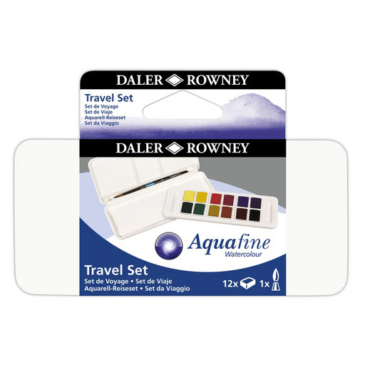 Краска акварель "Daler Rowney" набор AQUAFINE TRAVEL в металлической упаковке 12 цв. D131900001