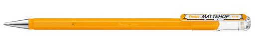 "Pentel" Ручка гелевая с супер укрывистыми чернилами Mattehop K110-VF2X цвет чернил: желто-оранжевый