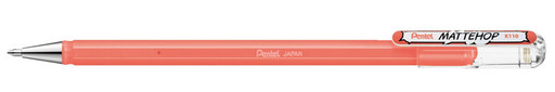 "Pentel" Ручка гелевая с супер укрывистыми чернилами Mattehop K110-VP2X цвет чернил: коралловый
