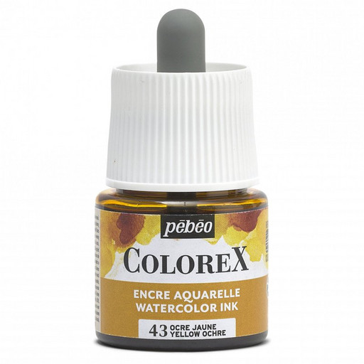 Краска акварель "PEBEO" акварельные чернила Colorex во флаконе с пипеткой 45 мл 417043 охра желтая