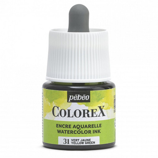 Краска акварель "PEBEO" акварельные чернила Colorex во флаконе с пипеткой 45 мл 417031 желто-зеленый
