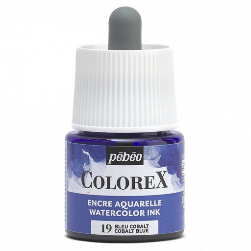 Краска акварель "PEBEO" акварельные чернила Colorex во флаконе с пипеткой 45 мл 417019 кобальт синий