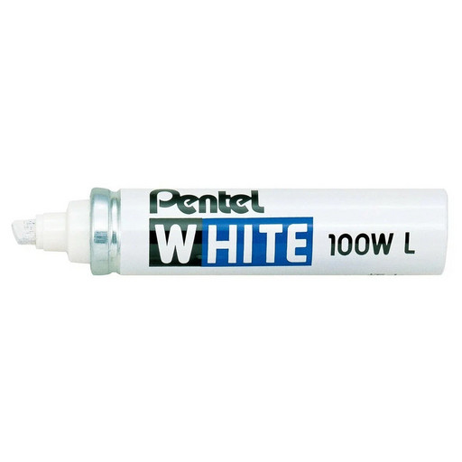 "Pentel" Маркер перманентный White, белый 5.5 - 6.5 мм перо скошенное 1 шт. X100WL промышленный белый