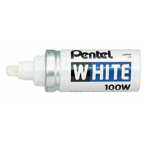 "Pentel" Маркер перманентный White, белый, короткий корпус 6.5 мм пулевидный 1 шт. X100W промышленный белый