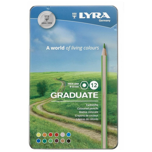 "LYRA" Набор цветных карандашей GRADUATE PERMANENT заточенный 12 цв. 12 шт. L2871120