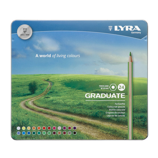 "LYRA" Набор цветных карандашей GRADUATE PERMANENT заточенный 24 цв. 24 шт. L2871240