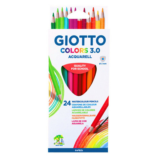 "Giotto" COLORS 3.0 Карандаши цветные акварельные деревянные трехгранные заточенный 24 цв. F277200