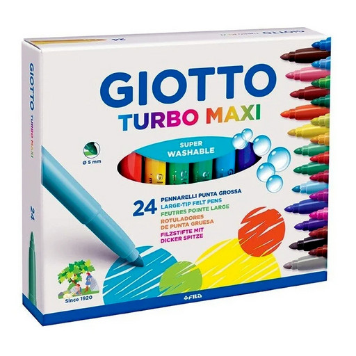 "Giotto" TURBO MAXI Фломастеры утолщенные 24 цв F455000