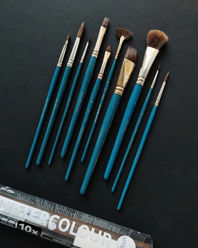 Набор кистей "Daler Rowney" SIMPLY Набор акварельных кистей 10 шт. длинная ручка