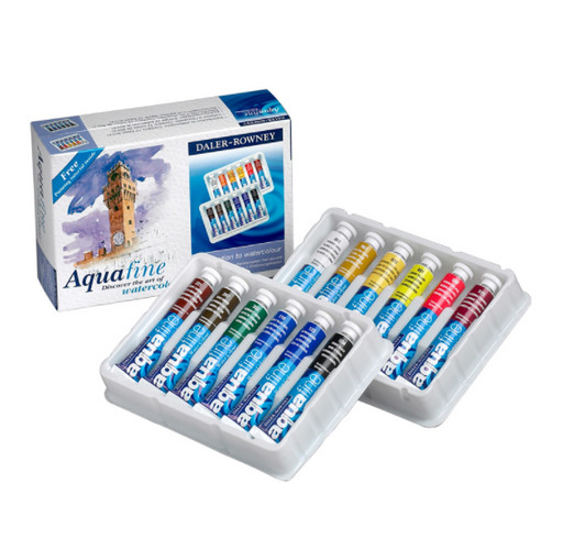 Краска акварель "Daler Rowney" AQUAFINE Набор акварельных красок в тубе 12 цв. 8 мл D131900555