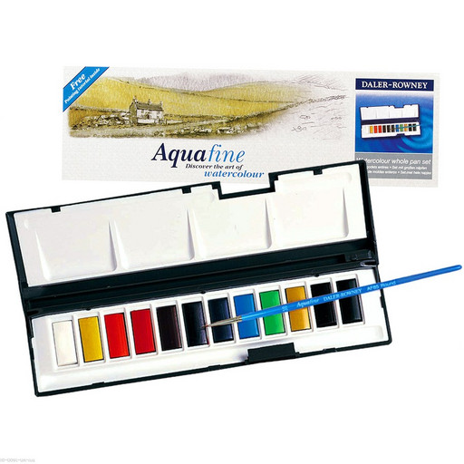 Краска акварель "Daler Rowney" AQUAFINE Набор акварельных красок в кюветах в картонной упаковке 12 цв. D131900888