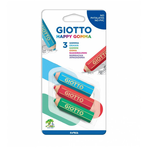 "Giotto" HAPPY GOMMA Набор ластиков 3шт. В блистере F24100