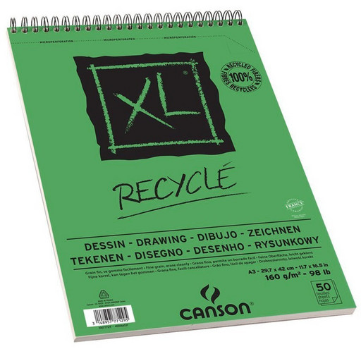 "Canson" Альбом для графики XL Recycle 160 г/м2 A3 27.9 х 42 см на спирали 50 л. С200777129