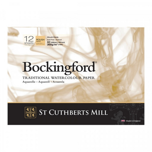 "St. Cuthberts Mill" Альбом для акварели "Bockingford Rough" 100% целлюлоза 300 г/м2 A3 29.7 х 42 см склейка с одной стороны 12 л. T4743000101AF крупнозернистая