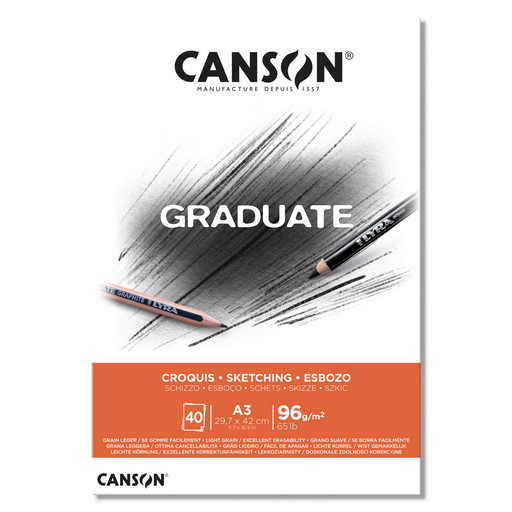 "Canson" Альбом для набросков "Graduate Sketching" 96 г/м2 A3 29.7 х 42 см склейка с одной стороны 40 л. С400110363