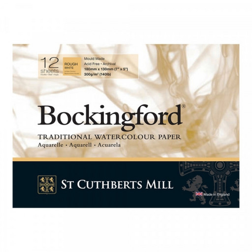 "St. Cuthberts Mill" Альбом для акварели "Bockingford Rough" 100% целлюлоза 300 г/м2 13 х 18 см склейка с одной стороны 12 л. T47430001011A крупнозернистая